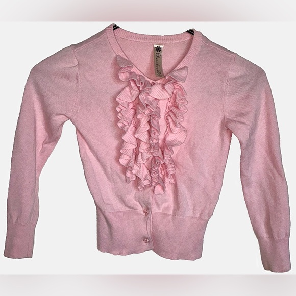 Cherokee Pink Ruffle Cardigan - Picture 3 of 3